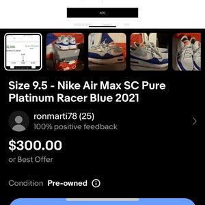 Nike Air Max SC Pure Platinum Racer Blue 2021